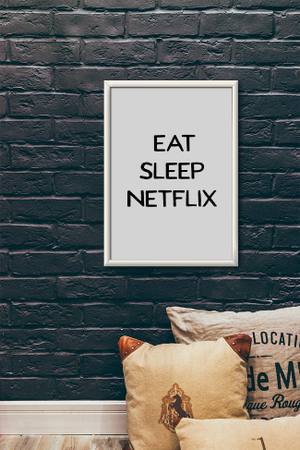 Quadro Decorativo Eat, Sleep, Netflix - vista aproximada da impressão