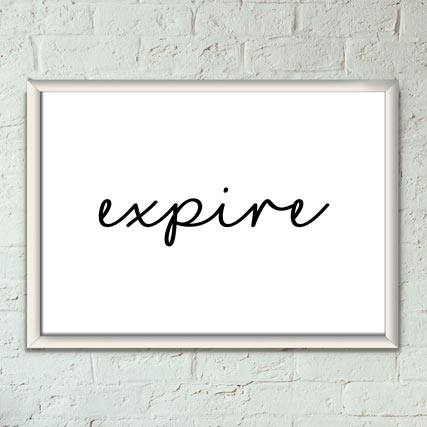 Quadro Decorativo Expire | Wallze
