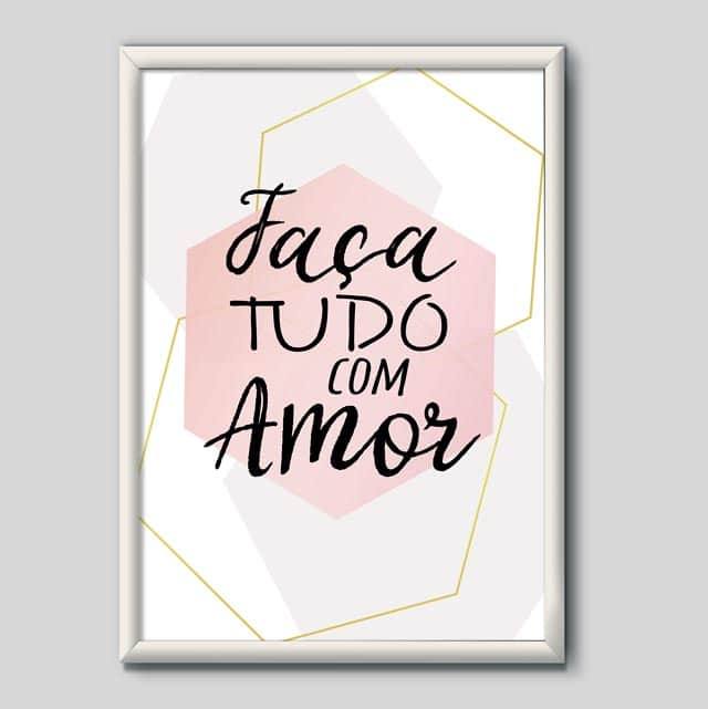 Quadro Decorativo Faça tudo com amor | Wallze