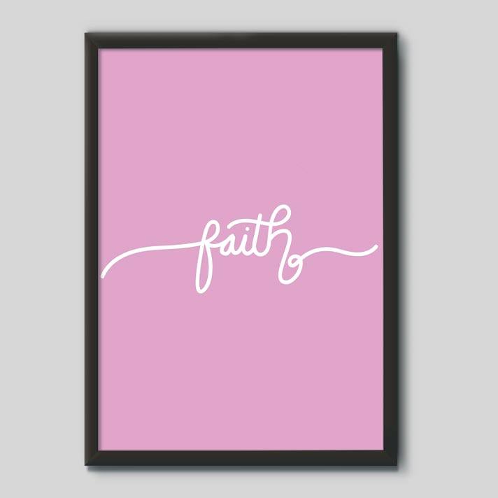 Quadro Decorativo Faith - quadro decorativo em ambiente decorado