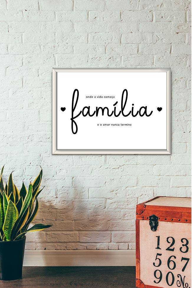Quadro Decorativo Família - vista aproximada da impressão