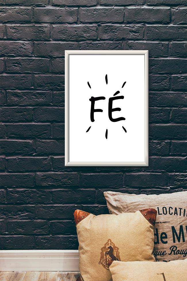 Quadro Decorativo Fé - quadro decorativo em ambiente decorado