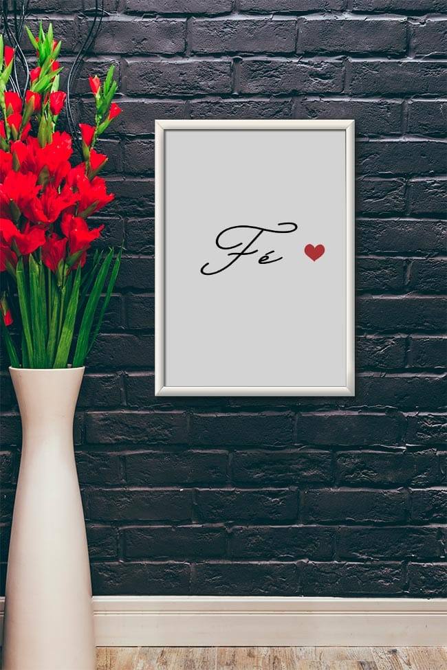 Quadro Decorativo Fé - vista aproximada da impressão