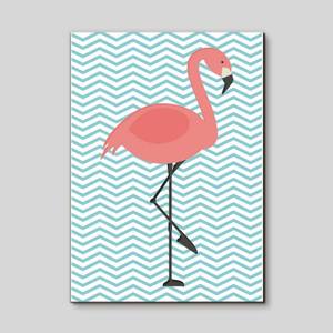 Quadro Decorativo Flamingos - detalhe da moldura e acabamento