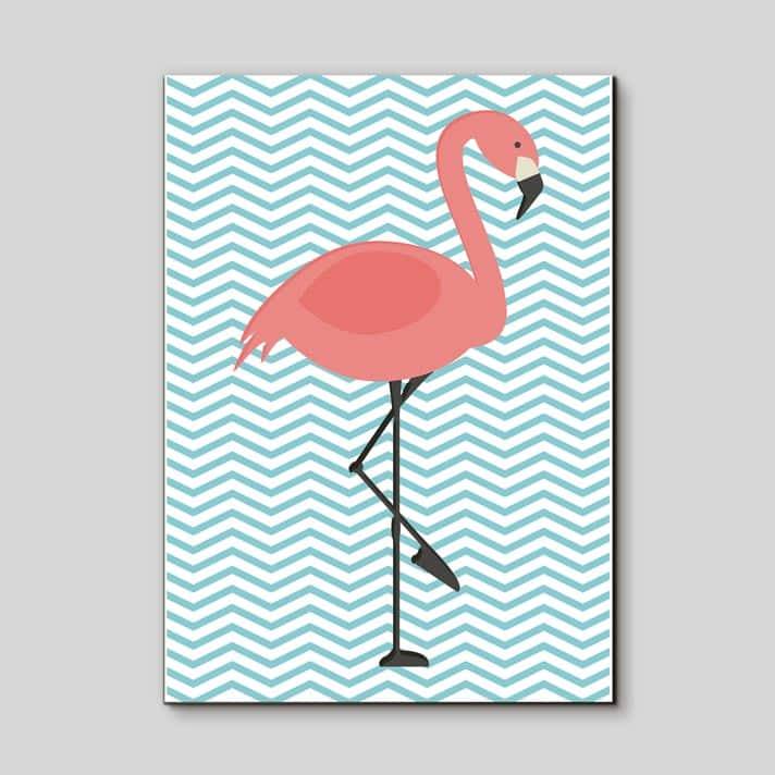 Quadro Decorativo Flamingos - detalhe da moldura e acabamento
