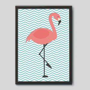 Quadro Decorativo Flamingos - quadro decorativo em ambiente decorado