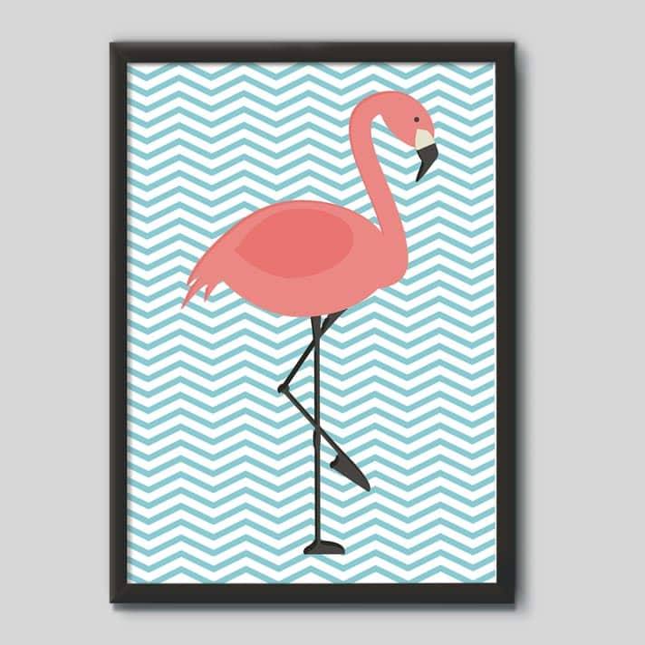 Quadro Decorativo Flamingos - quadro decorativo em ambiente decorado