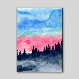 Quadro Decorativo Floresta Aquarela - detalhe da moldura e acabamento
