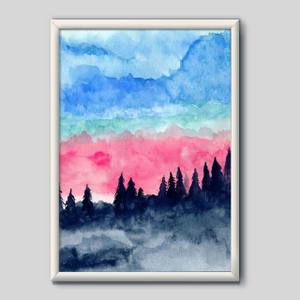 Quadro Decorativo Floresta Aquarela | Wallze