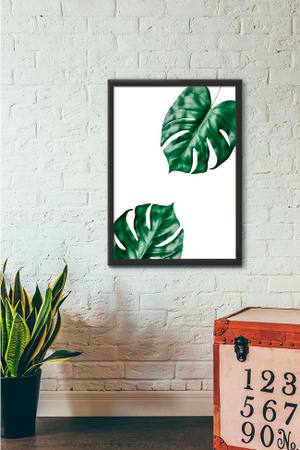 Quadro Decorativo Folhas - vista aproximada da impressão