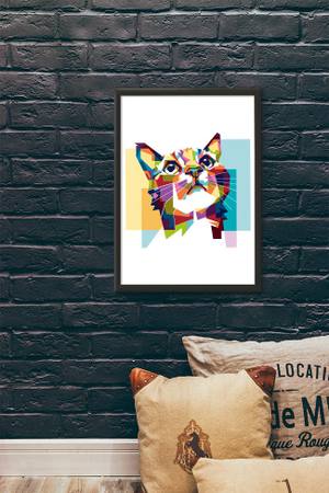Quadro Decorativo Gato - vista aproximada da impressão