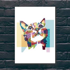 Quadro Decorativo Gato - detalhe da moldura e acabamento
