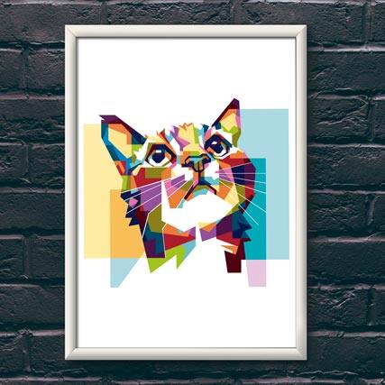Quadro Decorativo Gato | Wallze