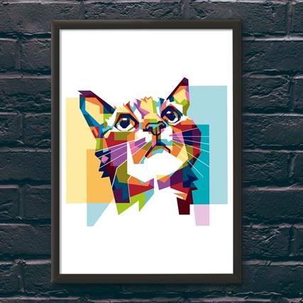 Quadro Decorativo Gato - quadro decorativo em ambiente decorado