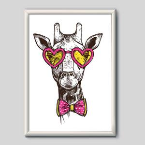 Quadro Decorativo Girafa Cool - quadro decorativo em ambiente decorado