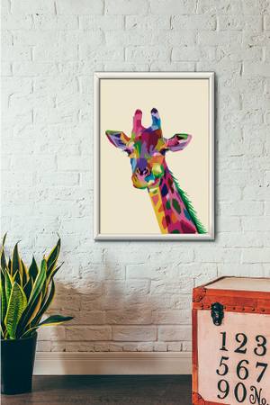 Quadro Decorativo Girafa - vista aproximada da impressão