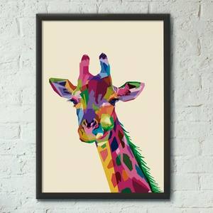 Quadro Decorativo Girafa - quadro decorativo em ambiente decorado