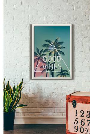 Quadro Decorativo Good Vibes - vista aproximada da impressão