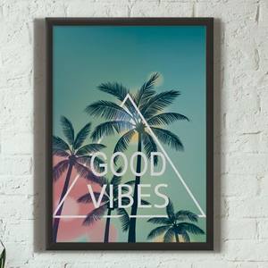 Quadro Decorativo Good Vibes - quadro decorativo em ambiente decorado