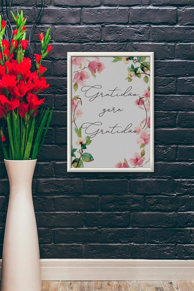 Quadro Decorativo Gratidão gera Gratidão - vista aproximada da impressão