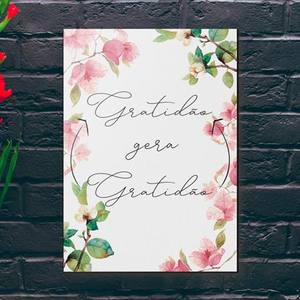 Quadro Decorativo Gratidão gera Gratidão - detalhe da moldura e acabamento
