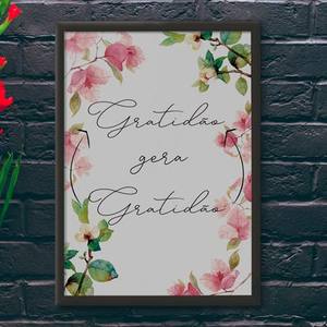 Quadro Decorativo Gratidão gera Gratidão - quadro decorativo em ambiente decorado