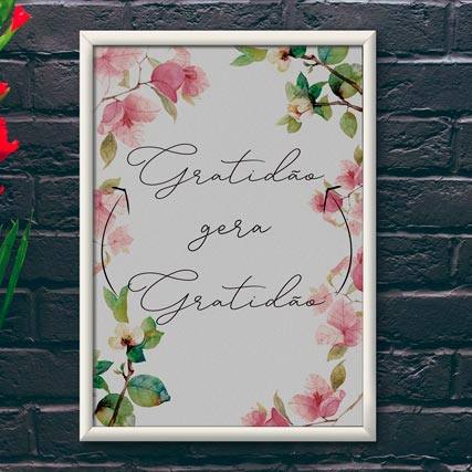 Quadro Decorativo Gratidão gera Gratidão | Wallze
