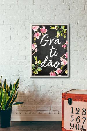 Quadro Decorativo Gratidão - vista aproximada da impressão