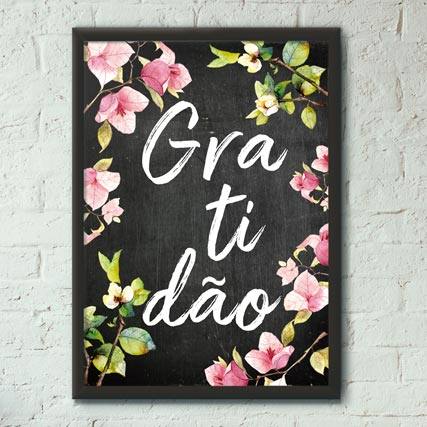 Quadro Decorativo Gratidão | Wallze
