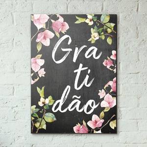 Quadro Decorativo Gratidão - detalhe da moldura e acabamento