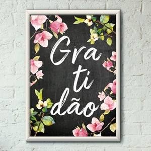 Quadro Decorativo Gratidão - quadro decorativo em ambiente decorado