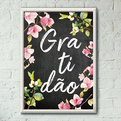 Quadro Decorativo Gratidão - quadro decorativo em ambiente decorado
