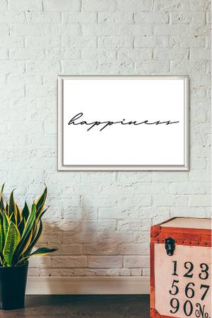 Quadro Decorativo Happiness - vista aproximada da impressão