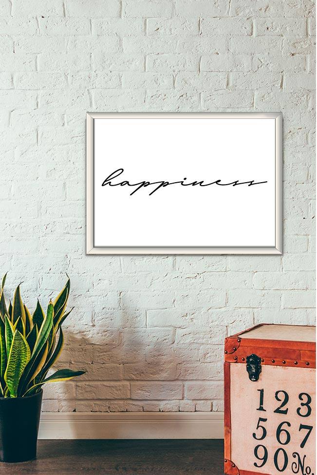 Quadro Decorativo Happiness - vista aproximada da impressão