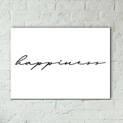 Quadro Decorativo Happiness - detalhe da moldura e acabamento