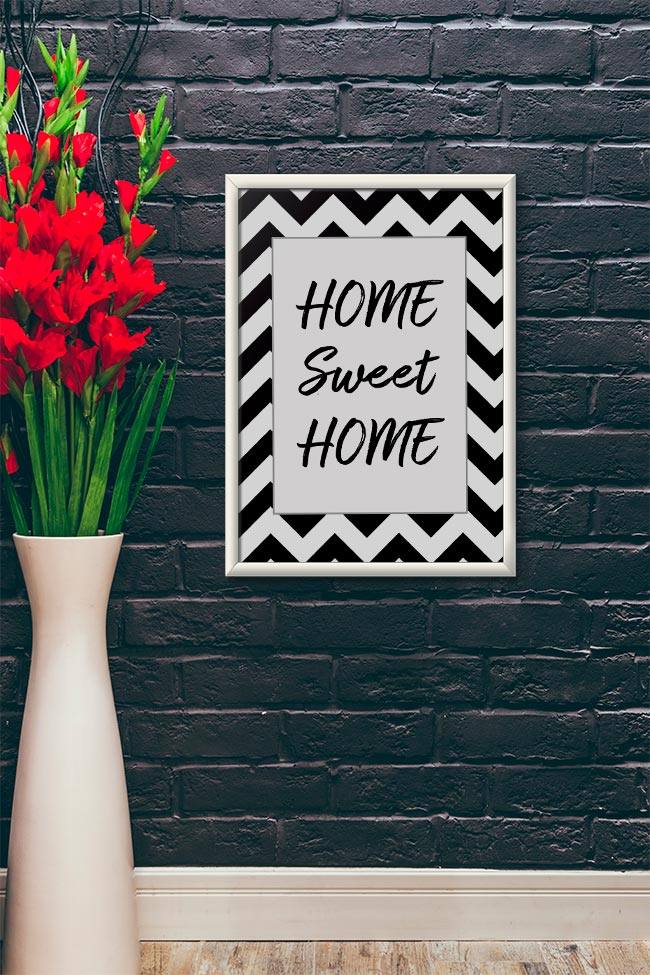 Quadro Decorativo Home Sweet Home - vista aproximada da impressão