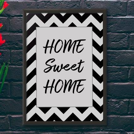 Quadro Decorativo Home Sweet Home - quadro decorativo em ambiente decorado