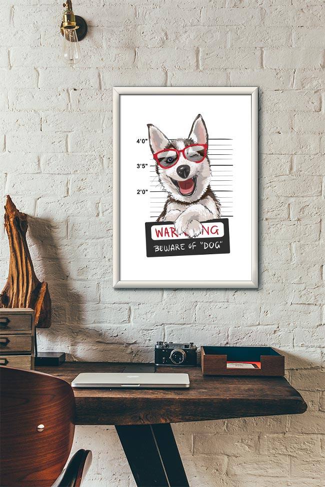 Quadro Decorativo Husky - vista aproximada da impressão