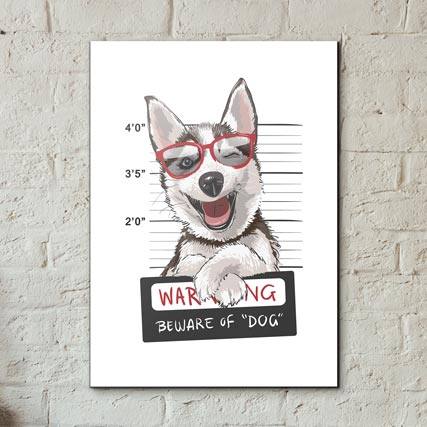 Quadro Decorativo Husky - detalhe da moldura e acabamento