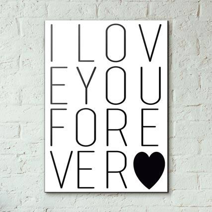 Quadro Decorativo I love you forever - detalhe da moldura e acabamento