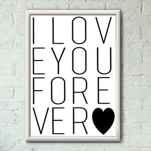 Quadro Decorativo I love you forever - quadro decorativo em ambiente decorado