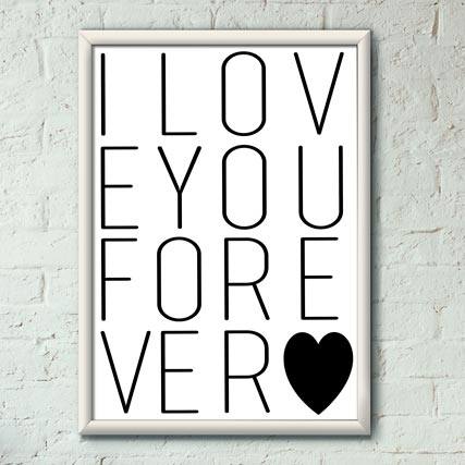 Quadro Decorativo I love you forever - quadro decorativo em ambiente decorado