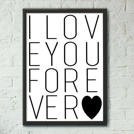 Quadro Decorativo I love you forever | Wallze