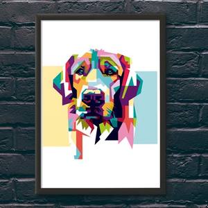 Quadro Decorativo Labrador - quadro decorativo em ambiente decorado
