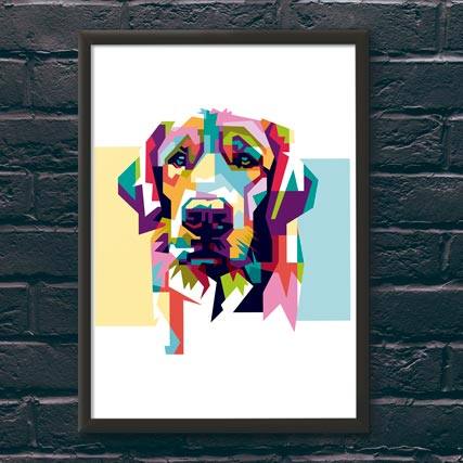 Quadro Decorativo Labrador - quadro decorativo em ambiente decorado