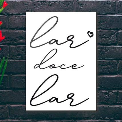 Quadro Decorativo Lar Doce Lar - detalhe da moldura e acabamento