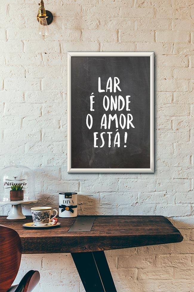 Quadro Decorativo Lar é onde o amor está! - vista aproximada da impressão