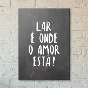 Quadro Decorativo Lar é onde o amor está! - detalhe da moldura e acabamento