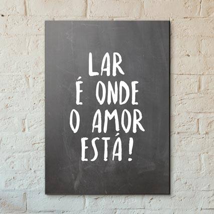 Quadro Decorativo Lar é onde o amor está! - detalhe da moldura e acabamento