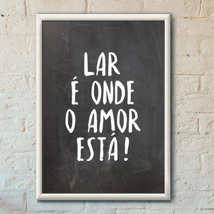 Quadro Decorativo Lar é onde o amor está! - quadro decorativo em ambiente decorado